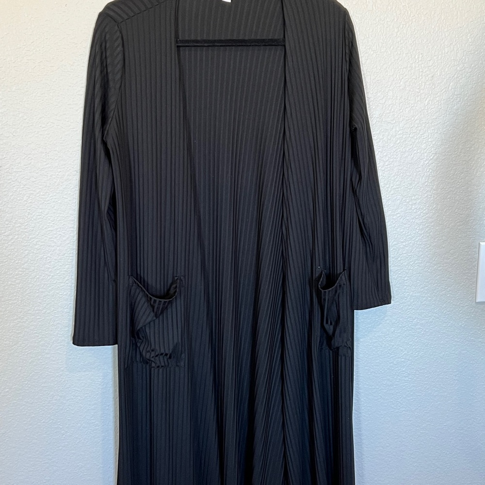 Long black cardigan